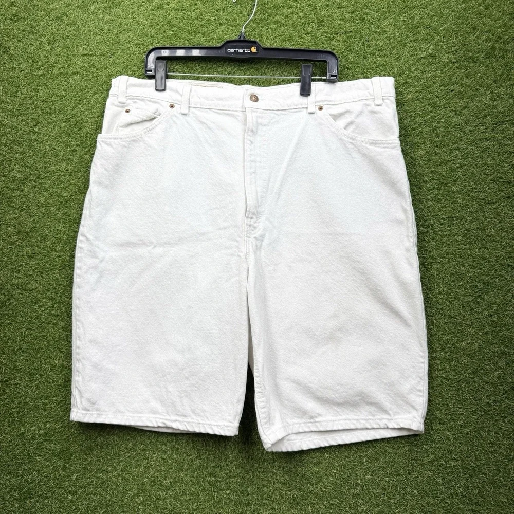 Levis 550 Jean Shorts Mens 42 Orange Tab Relaxed Fit Wide Leg Baggy Y2K Light